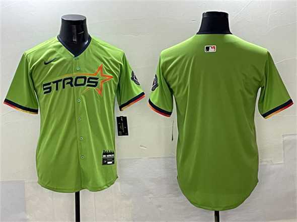 Mens Houston Astros Blank Green 2025 City Connect Limited Stitched Jersey->houston astros->MLB Jersey
